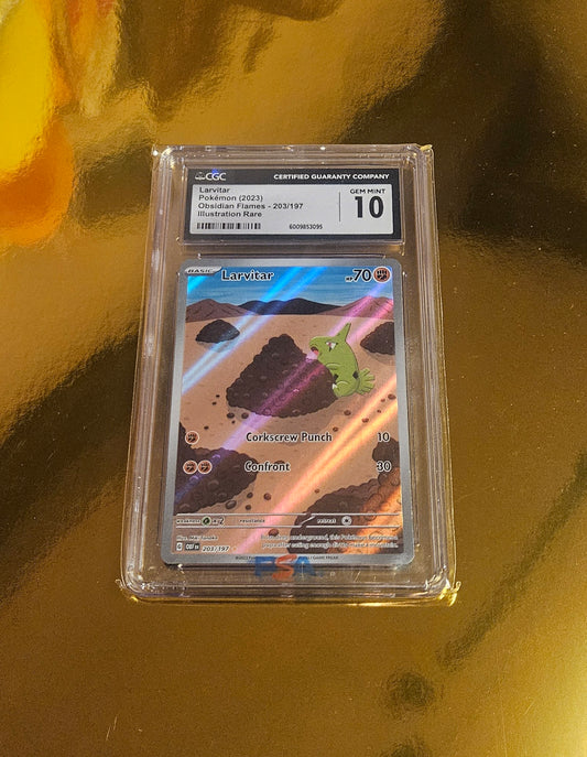 Larvitar 2023 Obsidian Flames CGC 10